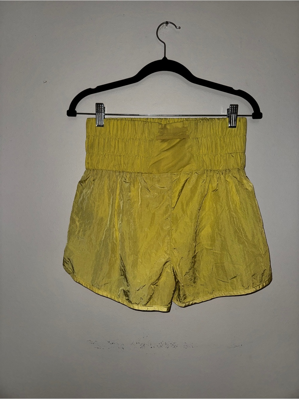 FP Movement by Free People Smocked High-Waist Yellow Athletic Shorts - Picture 3 of 5